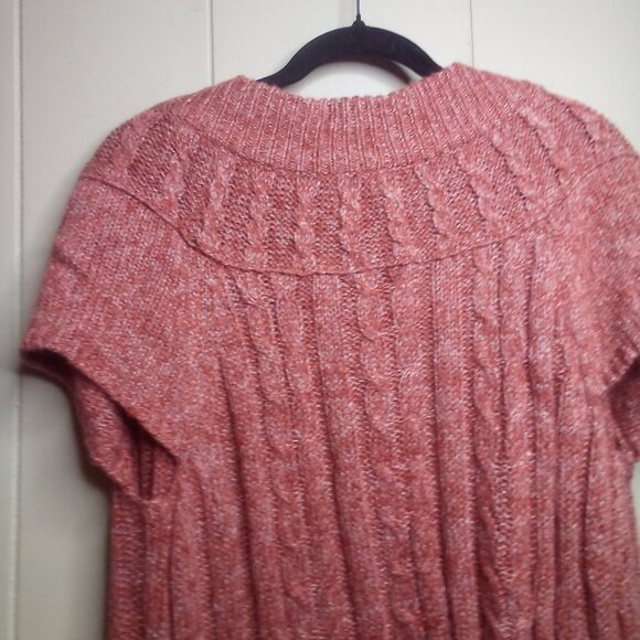 Sonoma Sweater Top L Sleeveless Open Front Brown Orange - Picture 2 of 12